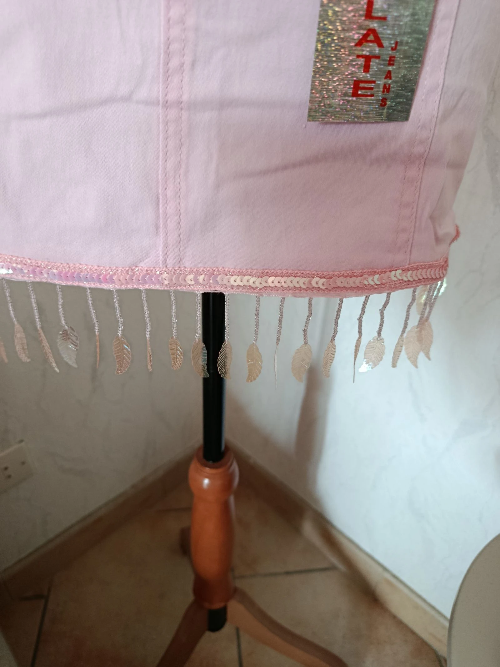 Mini saia jeans rosa – photo 3